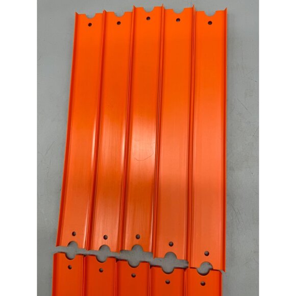 hot wheels lot of 10 Orange straight Track Pieces No Connectors 12" READ - Picture 2 of 6